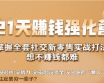 21天赚钱强化营,掌握全套社交新零售实战打法,赚回N倍学员-599资源坊