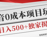 短视频变现套路剖析,抖音0成本赚钱项目玩法,日入500+独家揭秘(共2节视频)-599资源坊