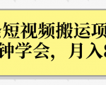 操作性非常强的头条号短视频搬运项目,3分钟学会,轻松月入8000+-599资源坊