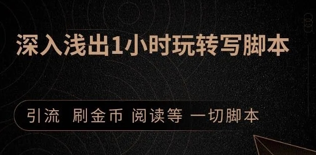 引流脚本实战课：1小时深入浅出视频实操讲解，教你0基础学会写引流脚本-599资源坊