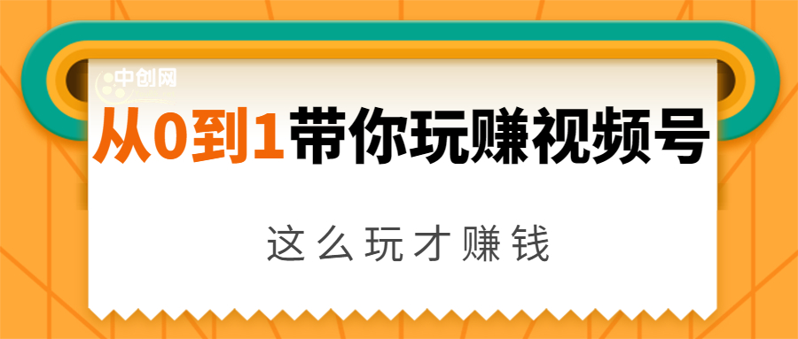 从0到1带你玩赚视频号：这么玩才赚钱，日引流500+日收入1000+核心玩法-599资源坊