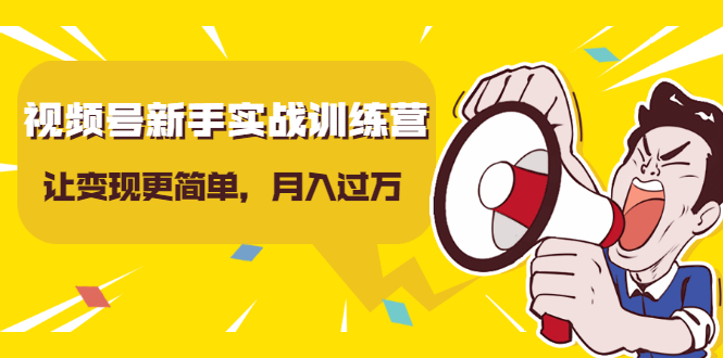 视频号新手实战训练营，让变现更简单，玩赚视频号，轻松月入过万-599资源坊