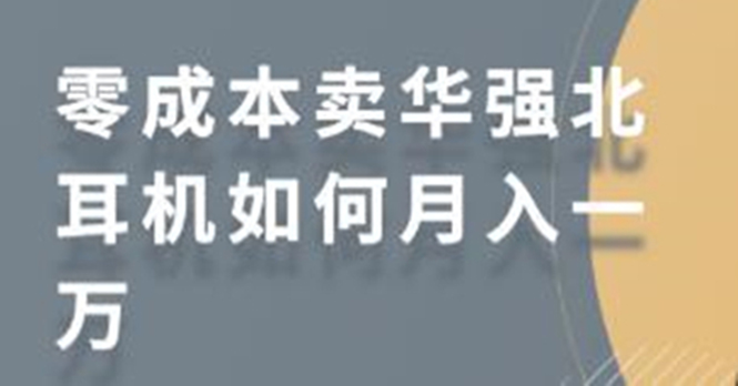 零成本卖华强北耳机如何月入10000+，教你在小红书上卖华强北耳机-599资源坊