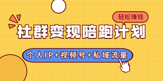 社群变现陪跑计划：建立“个人IP+视频号+私域流量”的社群商业模式轻松赚钱-599资源坊