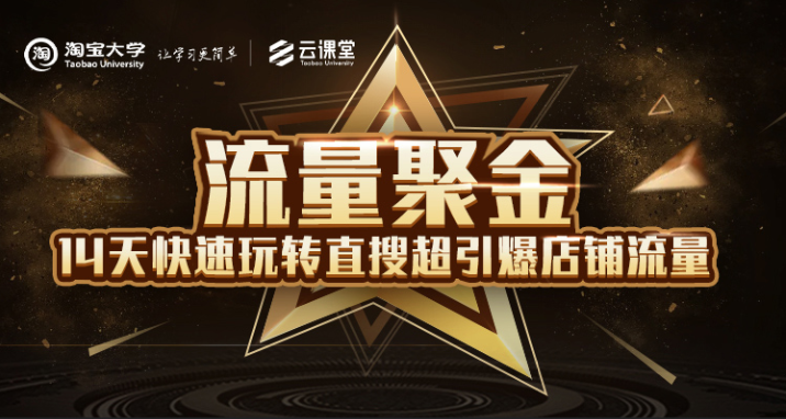 淘宝大学：流量聚金14天快速玩转直搜，超引爆店铺流量，价值8800元-599资源坊