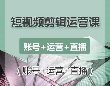 南小北短视频剪辑运营课：账号+运营+直播，零基础学习手机剪辑【视频课程】-599资源坊