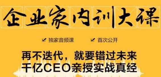 企业家内训大课，未来企业必学经验，价值1299元-599资源坊