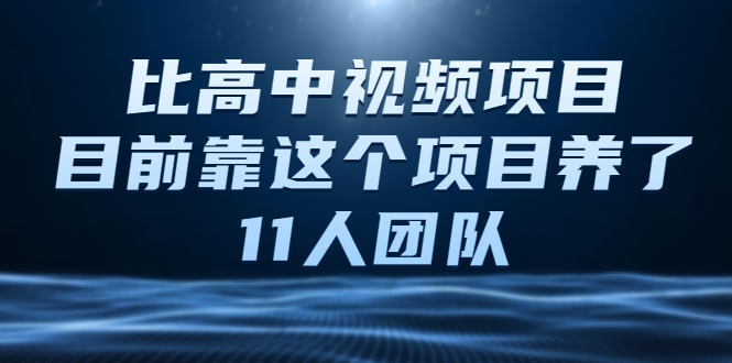 比高中视频项目，目前靠这个项目养了11人团队【视频课程】-599资源坊