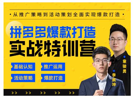 玺承云·拼多多爆款打造实战特训营，一套从入门到高手课程，让你快速拿捏拼多多-599资源坊