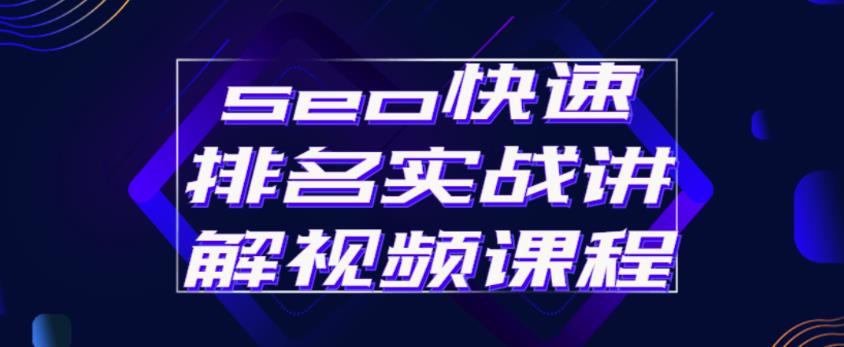 seo快速排名实战讲解视频课程，揭秘seo快排原理-599资源坊