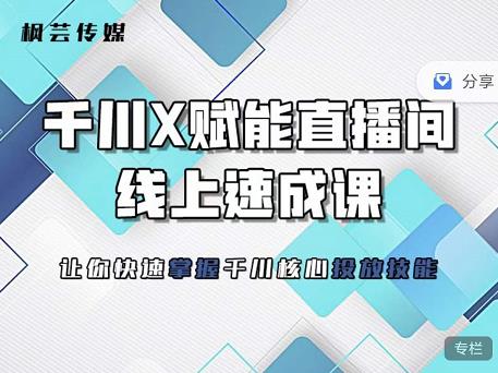 枫芸传媒-线上千川提升课，提升千川认知，提升千川投放效果-599资源坊