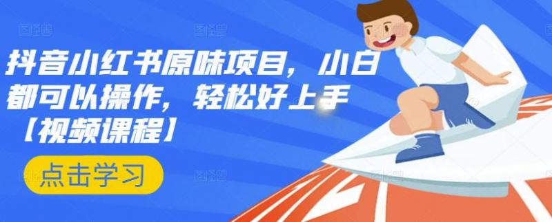 抖音小红书原味项目，小白都可以操作，轻松好上手【视频课程】-599资源坊