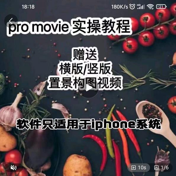 漆十二美食摄影，25​节promovie实操高手课节-599资源坊