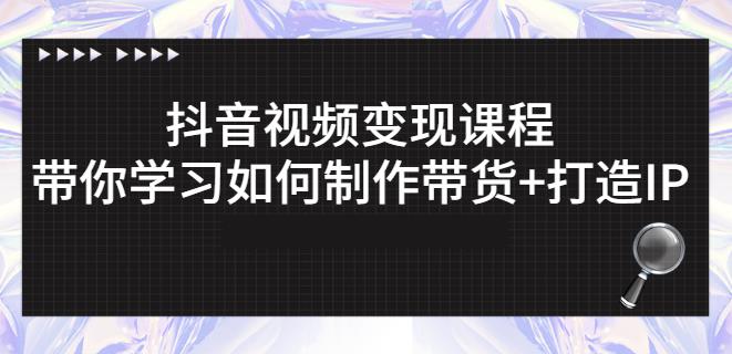 抖音短视频变现课程：带你学习如何制作带货+打造IP【41节】-599资源坊