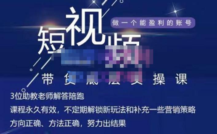 吴Sir·短视频带货底层实操课，教你如何选爆品、了解获短视频流量密码，正确起号-599资源坊