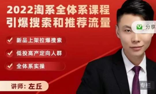 2022淘系全体系课程引爆搜索和推荐流量，新品上架拉爆搜索-599资源坊