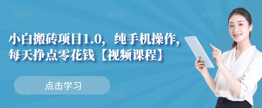 小白搬砖项目1.0，纯手机操作，每天兼职挣点零花钱-599资源坊