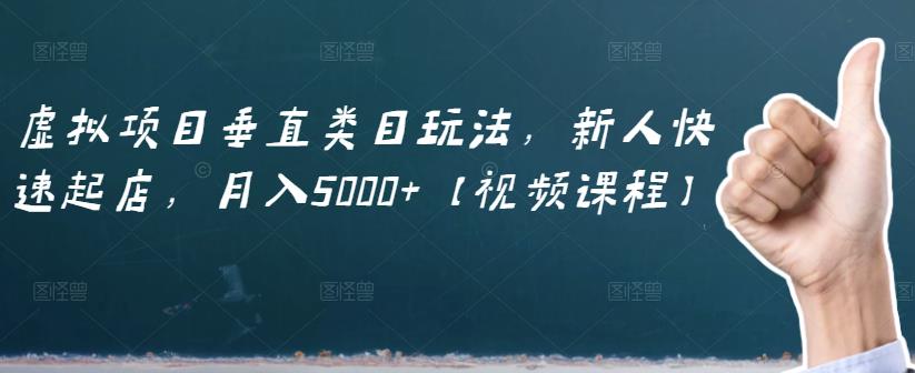 虚拟项目垂直类目玩法，新人快速起店，月入5000+【视频课程】-599资源坊
