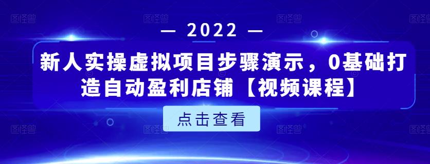 新人实操虚拟项目步骤演示，0基础打造自动盈利店铺【视频课程】-599资源坊