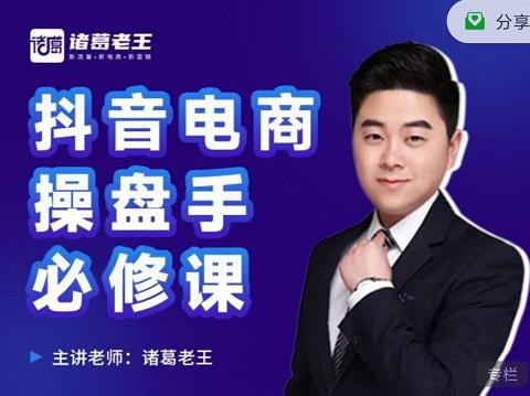 诸葛老王-抖音电商操盘手必修课：顶层设计，​起号破局，爆款运营，数据分析-599资源坊