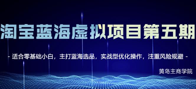 黄岛主淘宝虚拟无货源3.0+4.0+5.0，适合零基础小白，主打蓝海选品，实战型优化操作-599资源坊
