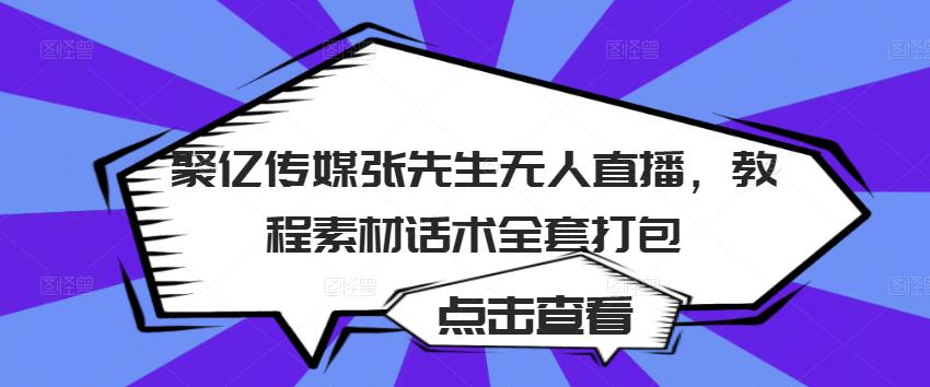 聚亿传媒张先生无人直播，教程素材话术全套打包-599资源坊