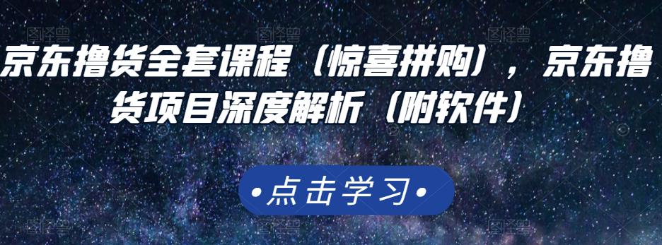 京东撸货全套课程（惊喜拼购），京东撸货项目深度解析（附软件）-599资源坊
