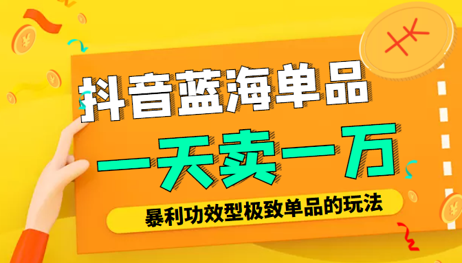 某公众号付费文章：抖音蓝海单品，一天卖一万！暴利功效型极致单品的玩法-599资源坊