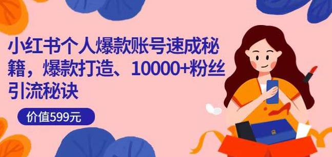 小红书个人爆款账号速成秘籍，爆款打造、10000+粉丝引流秘诀-599资源坊