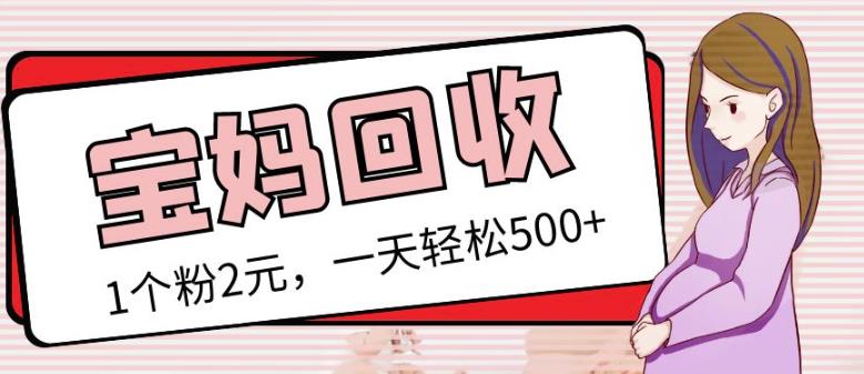 最新小红书母婴号宝妈粉回收项目，1个粉2元，一天轻松500+案例分享【粉丝包回收】-599资源坊