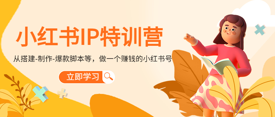 小红书IP特训营：从搭建-制作-爆款脚本等等，做一个赚钱的小红书号-599资源坊