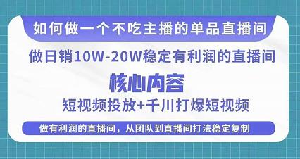某电商线下课程，稳定可复制的单品矩阵日不落，做一个不吃主播的单品直播间-599资源坊