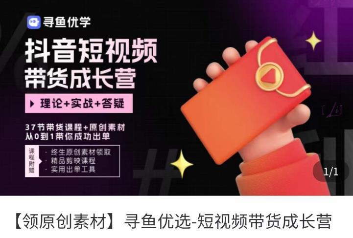 短视频带货成长营，​抖音短视频出单攻略，吃透账号运营的奥秘，轻松带货-599资源坊