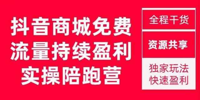 抖音商城搜索持续盈利陪跑成长营，抖音商城搜索从0-1、从1到10的全面解决方案-599资源坊