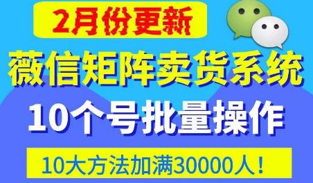 微信矩阵卖货系统，多线程批量养10个微信号，10种加粉落地方法，快速加满3W人卖货！-599资源坊