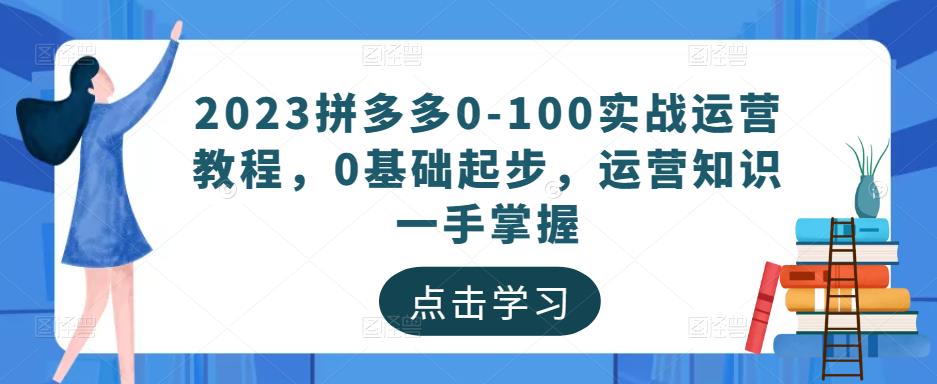 2023拼多多0-100实战运营教程，0基础起步，运营知识一手掌握-599资源坊