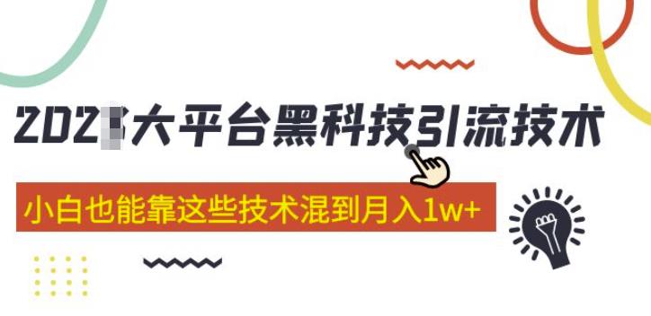 大平台黑科技引流技术，小白也能靠这些技术混到月入1w+(2022年的课程）-599资源坊