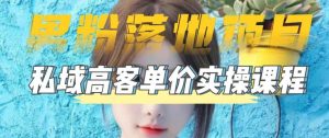 【男粉落地项目】零基础玩转男粉短视频转私域日产500+,2023男粉高客单价实操教程-599资源坊