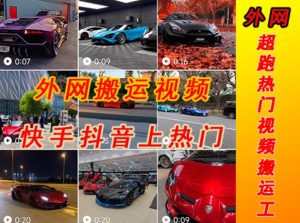 外面收费398元外网超跑豪车汽车视频搬运至快手抖音上热门项目,只需一步手机就可以操作-599资源坊