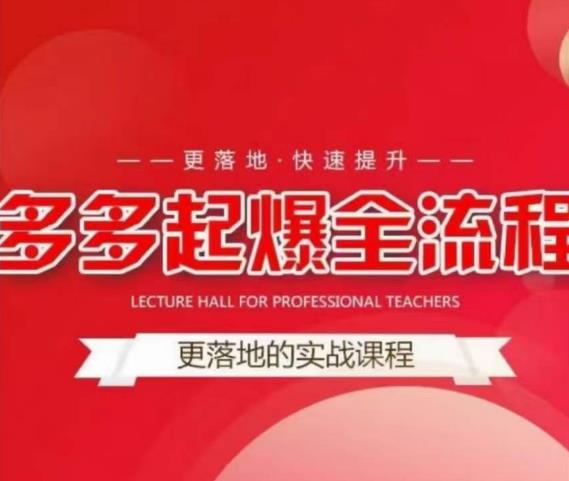 互力-多多新品打爆全流程，拼多多14天拉搜索自然流量，更落地·快速提升-599资源坊