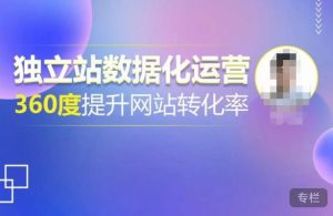 独立站数据化运营,360度提升网站转化率,亿级独立站大卖,带你用数据说话,提升转化率超过4%-599资源坊