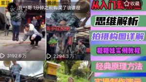 东方糖糖妹抖音短视频全套实战课思维+拍摄+剪辑+运营,从入门到精通-599资源坊