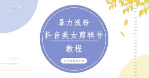 抖音快手暴力涨粉美女混剪视频教程,百分百过原创图片教程!附带违规申诉方法-599资源坊