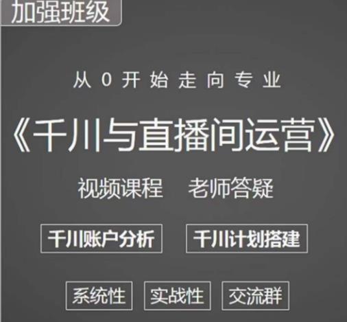 阳光哥·千川图文与直播间运营，从0开始走向专业，包含千川短视频图文、千川直播间、小店随心推-599资源坊