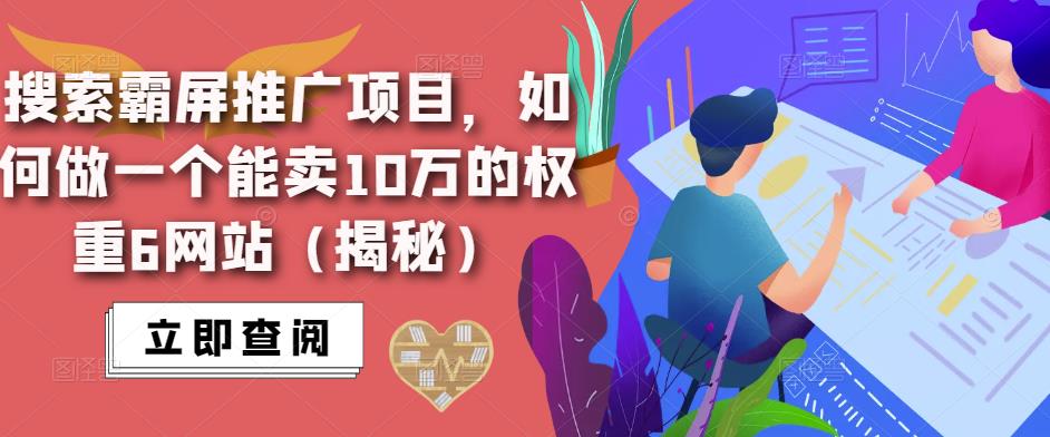 搜索霸屏推广项目，如何做一个能卖10万的权重6网站（揭秘）-599资源坊