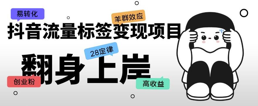 抖音流量标签变现项目，抖音创业粉轻松转化，单价高收益简单-599资源坊