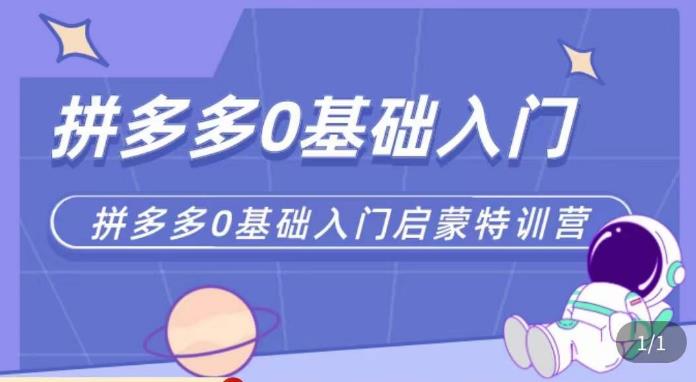 六一电商·拼多多运营0-1实操特训营，拼多多从基础到进阶的可实操玩法-599资源坊