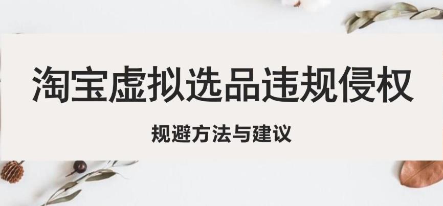 淘宝虚拟违规侵权规避方法与建议，6个部分详细讲解，做虚拟资源必看-599资源坊