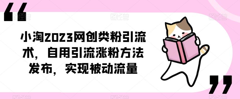 ​小淘2023网创类粉引流术，自用引流涨粉方法发布，实现被动流量-599资源坊