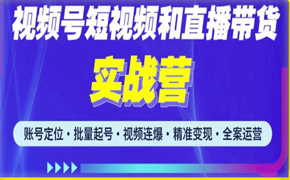 2023最新微信视频号引流和变现全套运营实战课程，小白也能玩转视频号短视频和直播运营-599资源坊